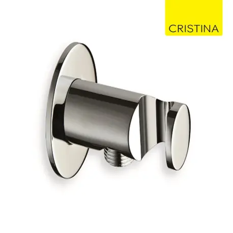 Applique prise d‘eau ronde chromé noir Hydrothérapie - CRISTINA ONDYNA PD44672
