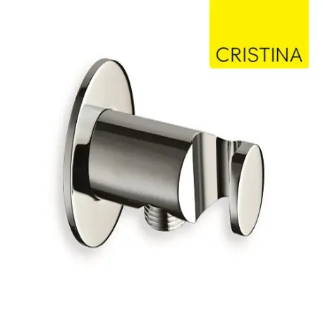Applique prise d‘eau ronde chromé noir brossé Hydrothérapie - CRISTINA ONDYNA PD44675