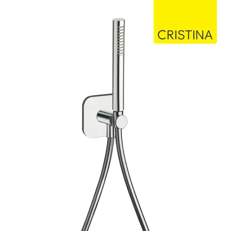 Ensemble applique prise d‘eau douchette Chromé - CRISTINA ONDYNA PD65451