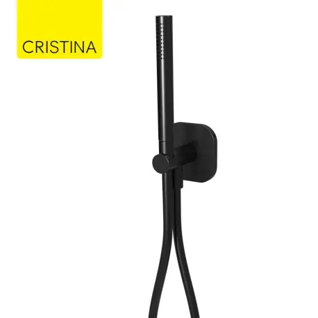 Ensemble applique prise d‘eau douchette Chromé Noir Brossé - CRISTINA ONDYNA PD65475
