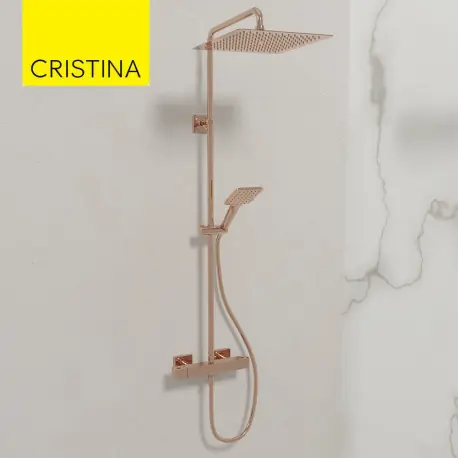 Colonne de douche thermostatique Or Rose Tabula - CRISTINA ONDYNA QD44846P