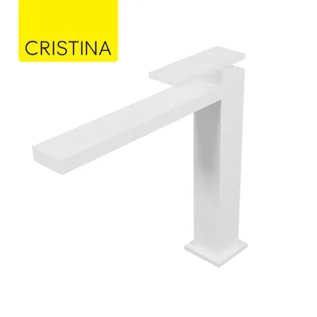 Mitigeur lavabo mi-haut Blanc Mat Tabula - CRISTINA ONDYNA TA22724