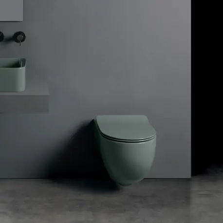Bloc Wc Ciotola Suspendu Avec Abattant Soft Close No Rim Gris Lagon - CRISTINA ONDYNA WCI319103
