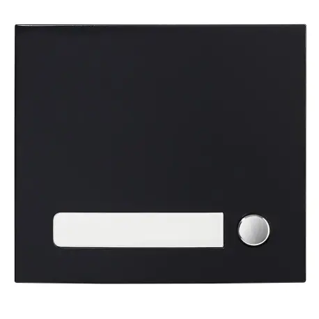 Façade 1 BP finition noire satinée pour module d‘appel GTSW 200431 - AIPHONE GF1PB