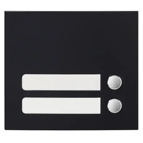 Façade 2 BP finition noire satinée pour module d‘appel GTSW 200432 - AIPHONE GF2PB