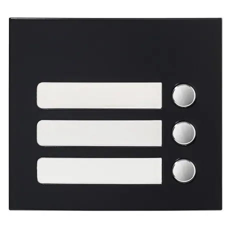 Façade 3 BP finition noire satinée pour module d‘appel GTSW 200433 - AIPHONE GF3PB
