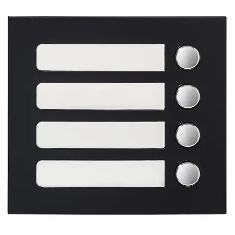 Façade 4 BP finition noire satinée pour module d‘appel GTSW 200434 - AIPHONE GF4PB