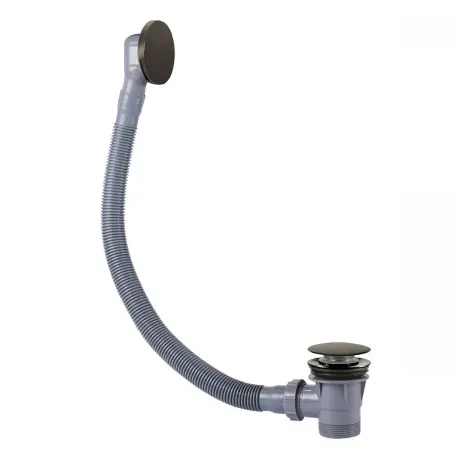Bonde de vidage clic-clac Simple-Rapid avec trop-plein pour baignoire Noir bronze - TRES 03453420KMB