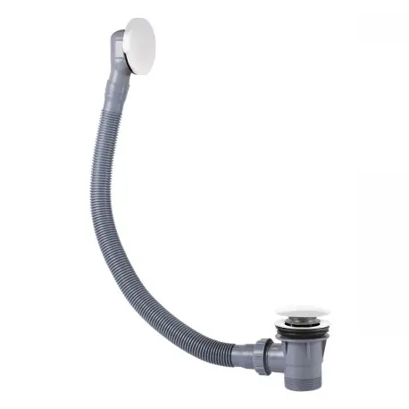Bonde de vidage clic-clac Simple-Rapid avec trop-plein pour baignoire Blanc mat - TRES 03453420BM