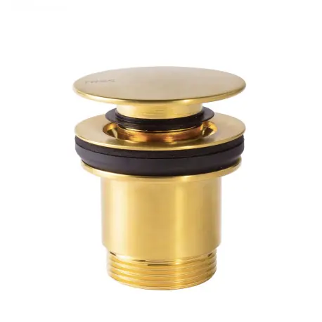 Bonde de vidage clic-clac Simple-Rapid pour lavabo Or Mat 24K - TRES 24284010OM