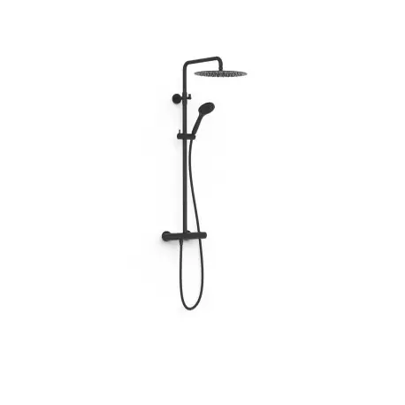 Ensemble de robinet thermostatique mural à 2 voies pour douche Noir mat - TRES 19038701NM