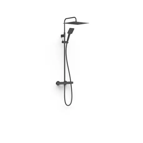 Ensemble de robinet thermostatique mural à 2 voies pour douche Noir mat - TRES 19038702NM