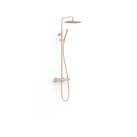 Ensemble de robinet thermostatique mural à 2 voies pour douche Or Rose Mat 24K - TRES 19039302OPM