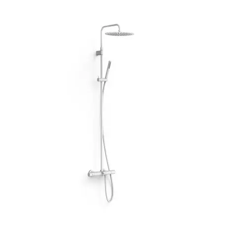 Ensemble de robinet thermostatique mural à 3 voies pour baignoire et douche Blanc mat - TRES 19031202BM
