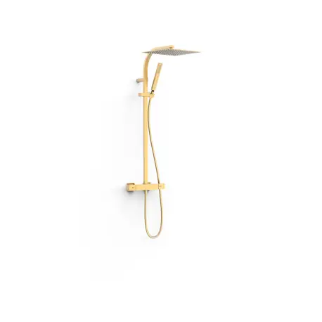 Ensemble de robinet thermostatique mural à 2 voies pour douche Or Mat 24K - TRES 19039306OM