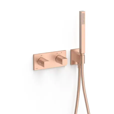 Robinet thermostatique encastré à 2 voies B-system. Or Rose Mat 24K - TRES 30725201OPM