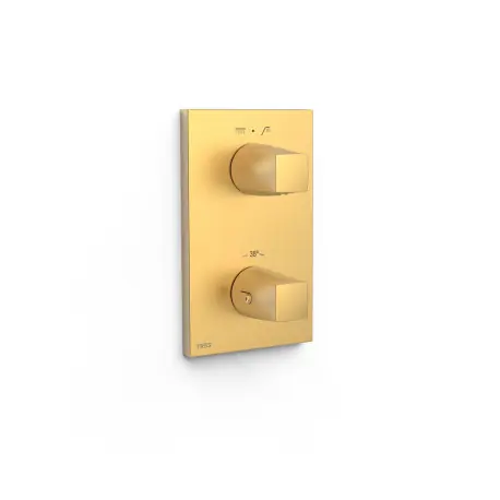 Pièce apparente pour boîtier encastré Therm-box 2 voies Or Mat 24K - TRES 21125001OM