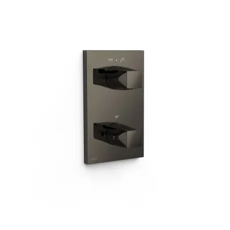 Pièce apparente pour boîtier encastré Therm-box 2 voies Noir Métallisé - TRES 21125001KM