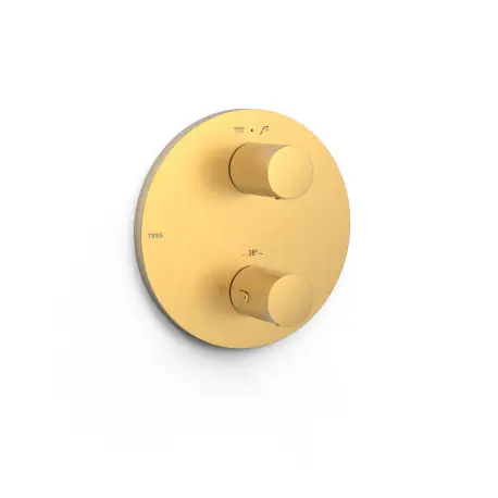 Pièce apparente pour boîtier encastré Therm-box 2 voies Or Mat 24K - TRES 26225001OM