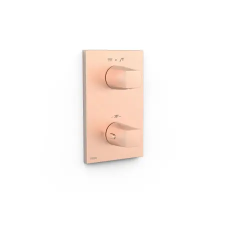 Pièce apparente pour boîtier encastré Therm-box 2 voies Or Rose Mat 24K - TRES 21125001OPM