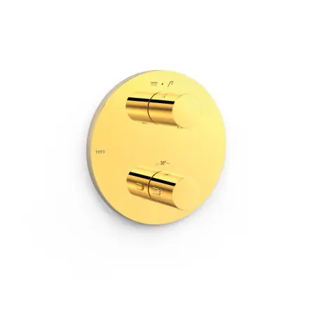 Pièce apparente pour boîtier encastré Therm-box 2 voies Or 24K - TRES 26225001OR