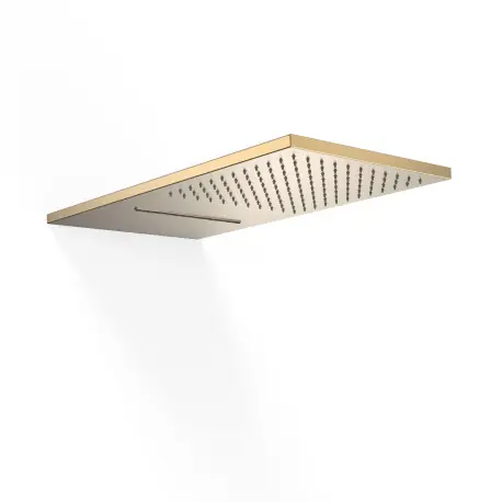 Pommeau de douche muralAvec 2 types de jet (pluie/cascade) Or Mat 24K - TRES 29990301OM