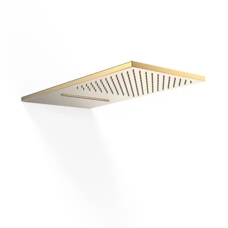 Pommeau de douche muralAvec 2 types de jet (pluie/cascade) Or 24K - TRES 29990301OR