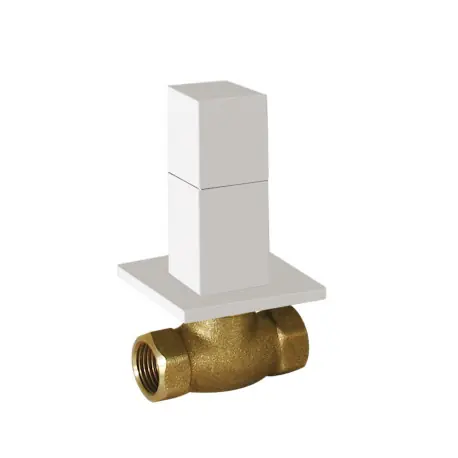 Robinet d’arrêt encastréRaccord fileté femelle 1/2". Blanc mat - TRES 00715501BM