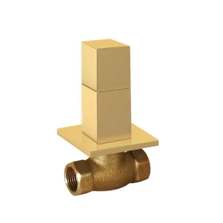 Robinet d’arrêt encastréRaccord fileté femelle 1/2". Or Mat 24K - TRES 00715501OM