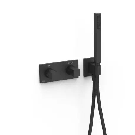 Robinet thermostatique encastré à 2 voies B-system. Noir mat - TRES 30725201NM