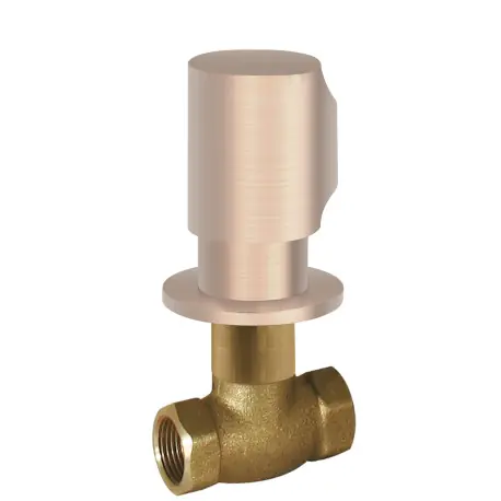 Robinet d’arrêt encastréRaccord fileté femelle 3/4". Or Rose Mat 24K - TRES 06151101OPM