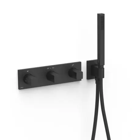 Robinet thermostatique encastré à 3 voies B-system Noir mat - TRES 30725301NM