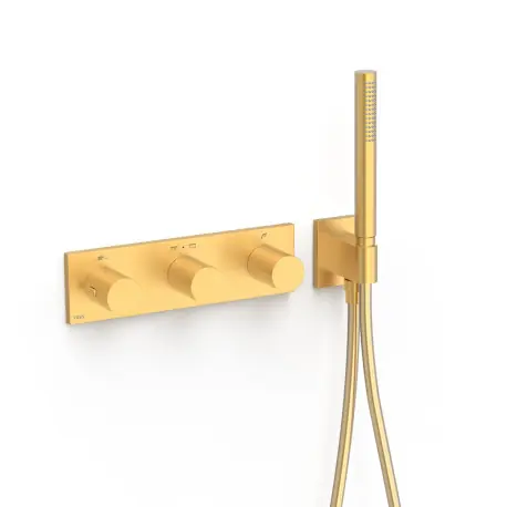 Robinet thermostatique encastré à 3 voies B-system Or Mat 24K - TRES 30735301OM