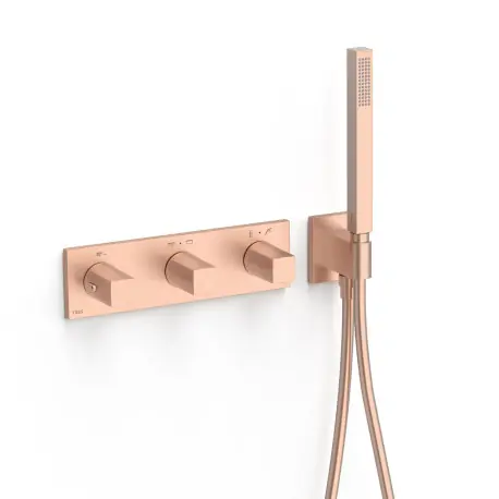 Robinet thermostatique encastré à 4 voies B-system Or Rose Mat 24K - TRES 30725401OPM