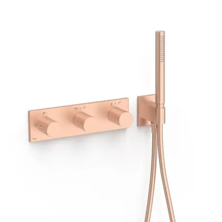 Robinet thermostatique encastré à 4 voies B-system Or Rose Mat 24K - TRES 30735401OPM