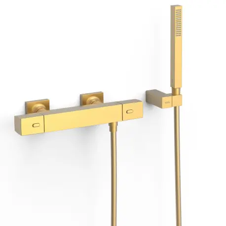 Robinet thermostatique mural Over-wall pour doucheDouchette à main Or Mat 24K - TRES 19016469OM