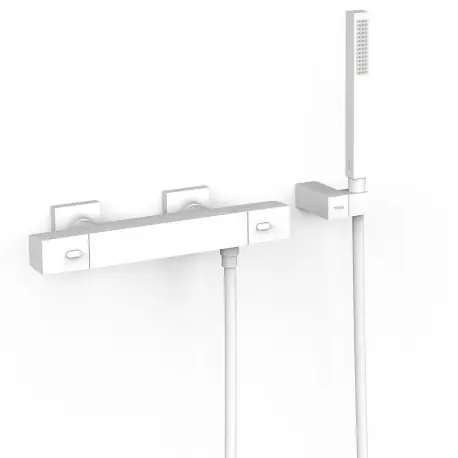 Robinet thermostatique mural Over-wall pour doucheDouchette à main Blanc mat - TRES 19016469BM