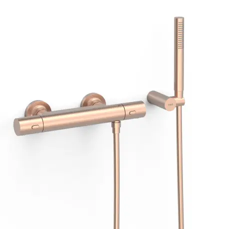 Robinet thermostatique mural Over-wall pour doucheDouchette Or Rose Mat 24K - TRES 19016429OPM