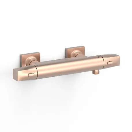 Robinet thermostatique mural Over-wall pour douche Or Rose Mat 24K - TRES 19016405OPM