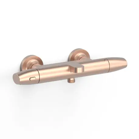 Robinet thermostatique mural pour baignoire et doucheSans accessoires Or Rose Mat 24K - TRES 19017403OPM