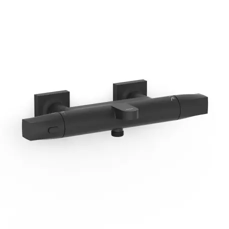 Robinet thermostatique mural pour baignoire et doucheSans accessoires Noir mat - TRES 19017405NM