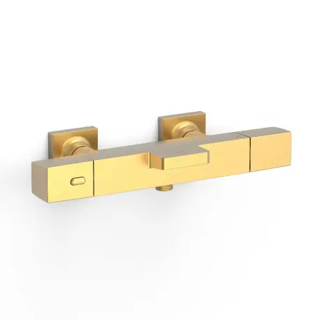 Robinet thermostatique mural pour baignoire et doucheSans accessoires Or Mat 24K - TRES 19017406OM
