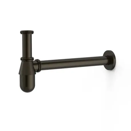 Siphon télescopique type bouteille avec bouchon de visite pour lavabo Noir bronze - TRES 03463430KMB