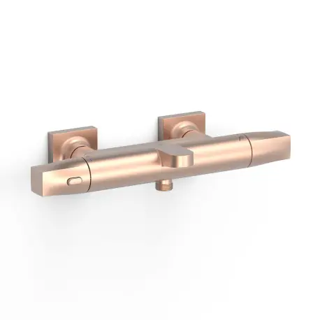 Robinet thermostatique mural pour baignoire et doucheSans accessoires Or Rose Mat 24K - TRES 19017405OPM