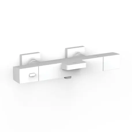 Robinet thermostatique mural pour baignoire et doucheSans accessoires Blanc mat - TRES 19017406BM