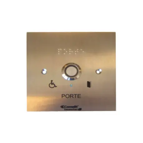 Bouton Sonore + Led Monté Sur Façade Inox 100X100 Pour Pot Diam 65 - COMELIT BP/308L-60