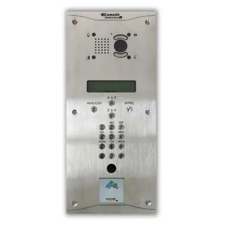 Platine Inox Mh Découpe Droite + Lecteur Plat + 1250Iv Inclus - COMELIT PIC5/LP