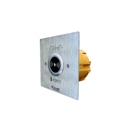 Bouton Infrarouge Lumineux Monté Sur Facade Inox 100X100Mm Pour Pot Diam60 - COMELIT BP/508IRL-60