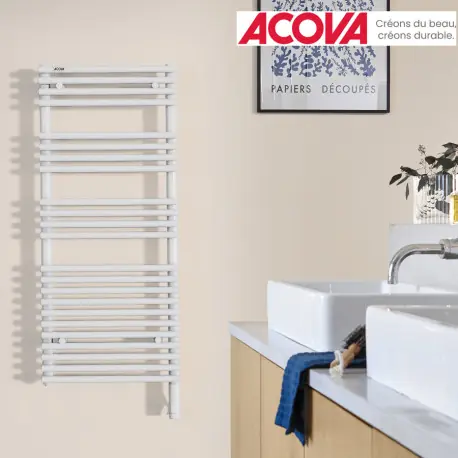 Sèche-serviette ACOVA CALA Symétrique IHC 500W blanc TLNSS050040ECZF
