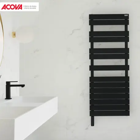 Sèche-serviette ACOVA FASSANE Spa Asymétrique IHC droite 750W Noir TFASR075055ECZFB